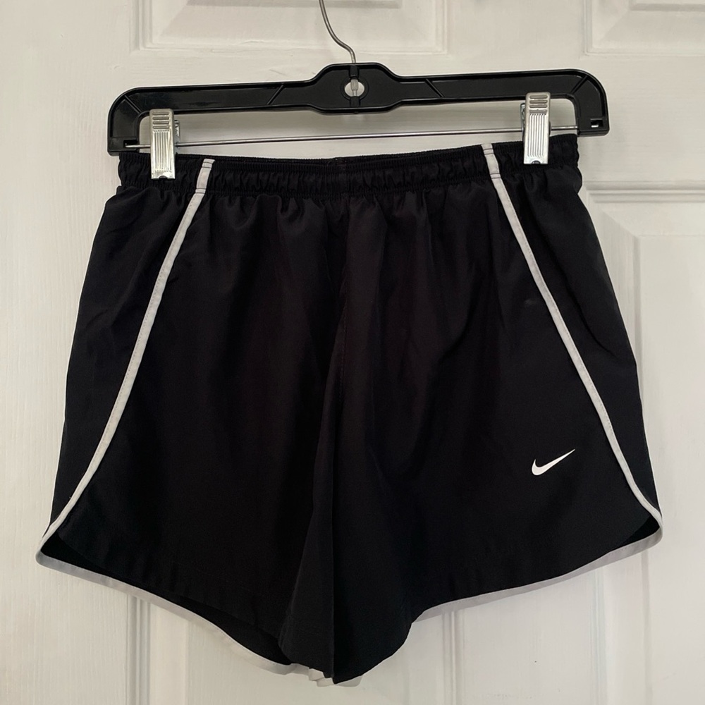 Nike Women's Black and White Athletic Shorts
